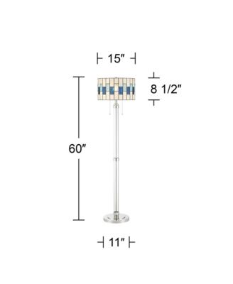 Andra  High Art Glass Drum Shade Floor Lamp