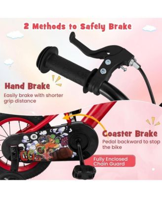 12 Inch Kids Bike Adjustable with Storage Basket and Double Brake for 3-4 Years Old