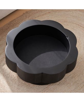 Flower Shaped Coffee Table, 31.5" Modern Wood Center Table with Storage for Living Room, Office