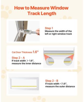 Adjustable Window Cat Door 23"–28" Wide with 4 Lock Modes and Aluminum Frame