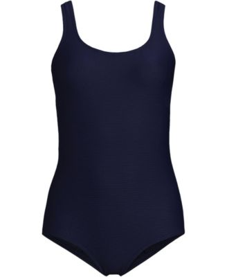 Women's Long Tugless Low Leg Ribbed One Piece Swimsuit