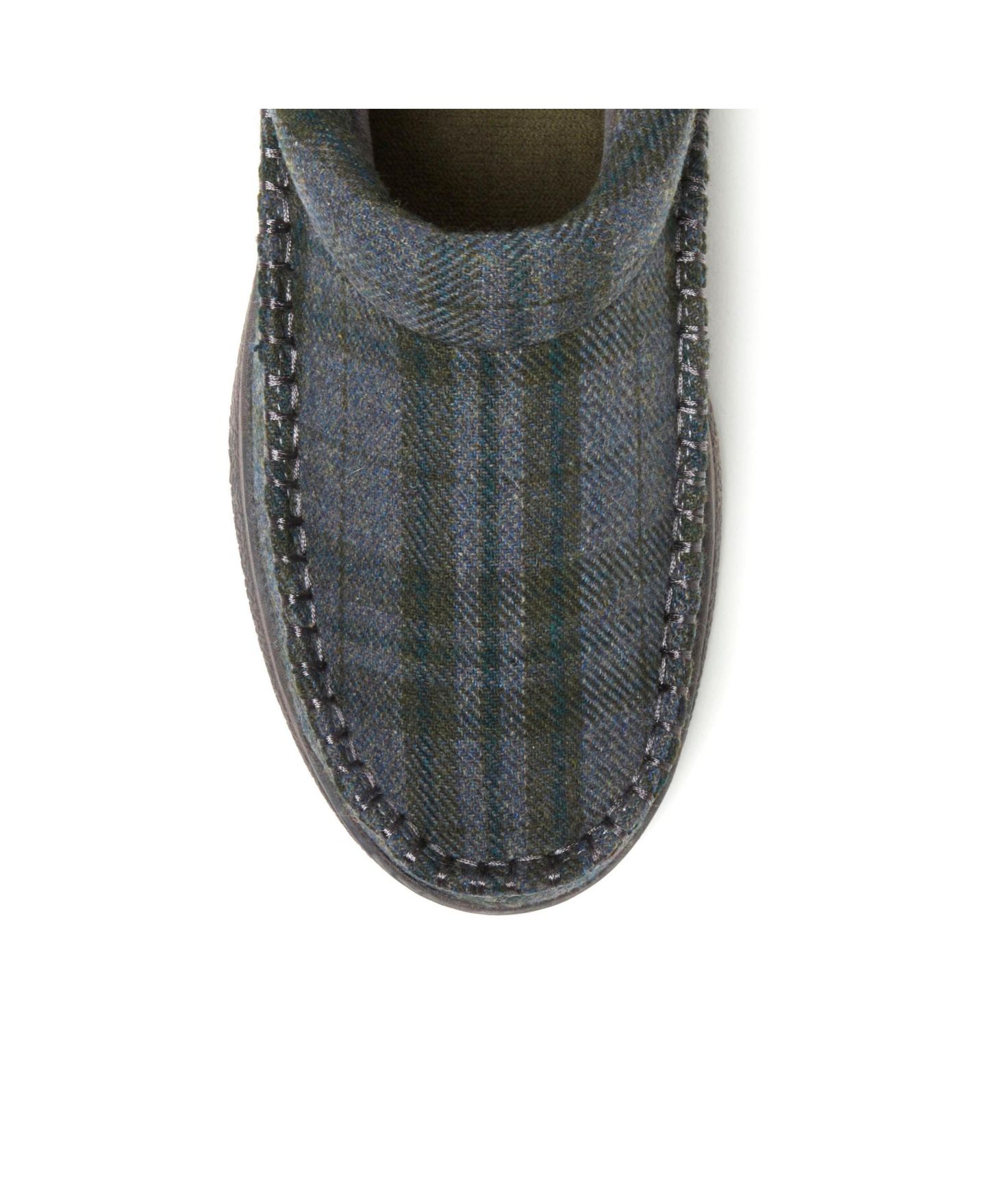 Мужские сабо Dearfoams Thompson Plaid Moccasin Toe Clog House Shoe Slipper, цвет: Синий — фото 6