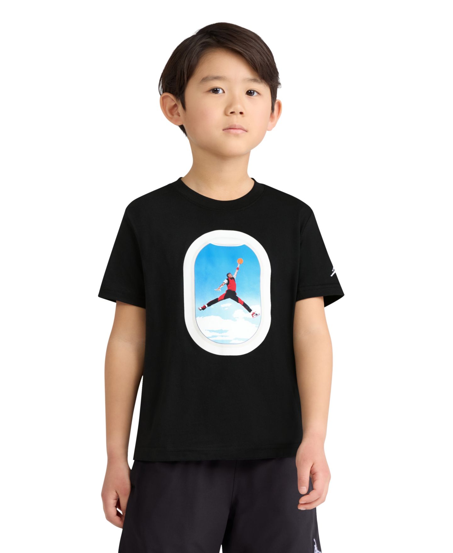 Футболка Jordan Plane Window Short-Sleeve T-Shirt для мальчиков, цвет: Чёрный — фото 1