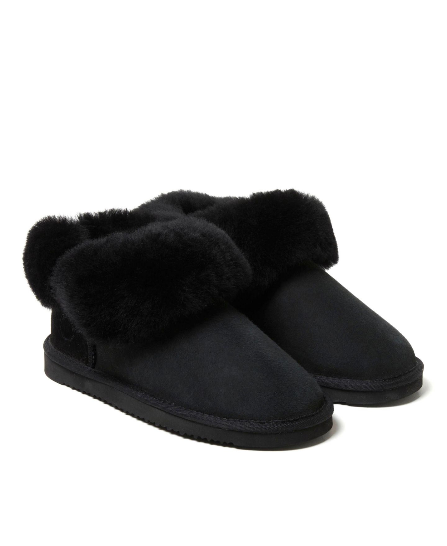 Женские ботинки Dearfoams Perth Genuine Shearling Foldover Boot, цвет: Чёрный — фото 22