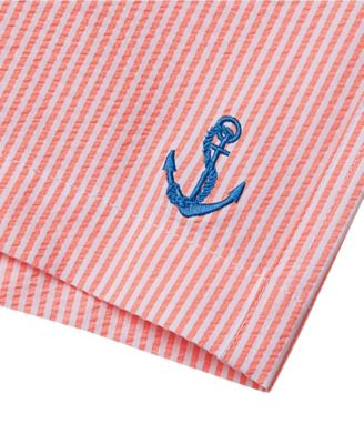 Boys Chlorine Resistant Seersucker Swim Trunks with Mesh Liner