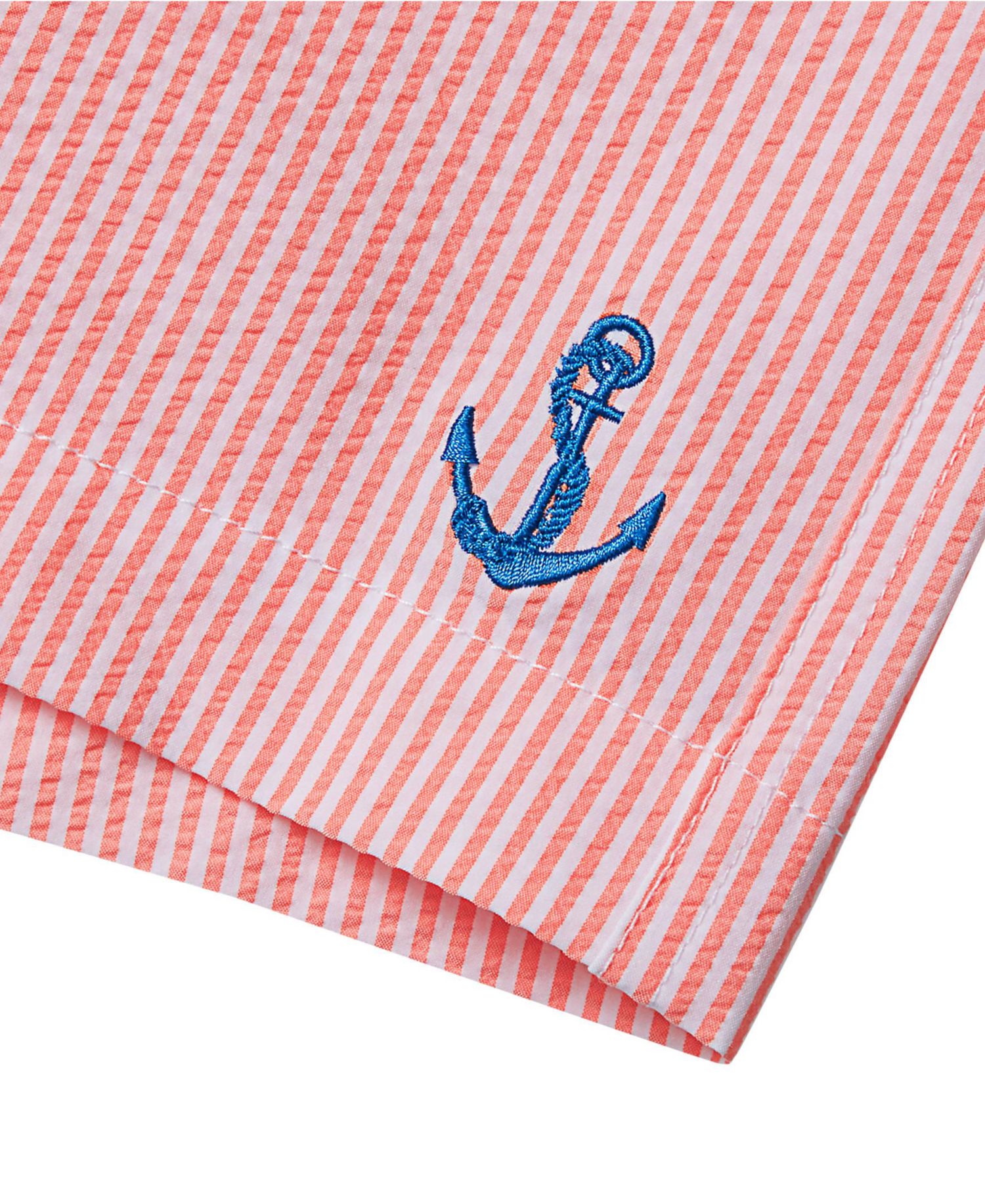 Boys Chlorine Resistant Seersucker Swim Trunks with Mesh Liner