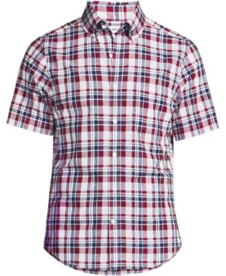 Men's Traditional Fit Short Sleeve Madras Shirt