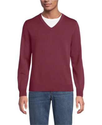 Men's Fine Gauge Cotton V Neck Sweater