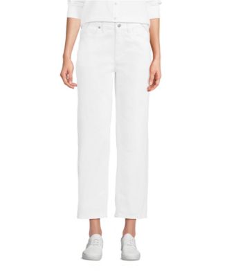 Petite Soft Denim Mid Rise Relaxed Straight Crop Jeans