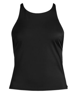 Women's Tugless High Neck Strappy Back Tankini Top