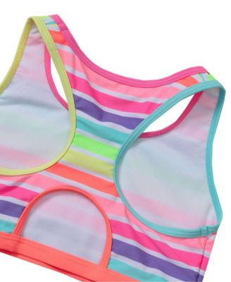 Girls Chlorine Resistant Contrast Racer Back Bikini Top