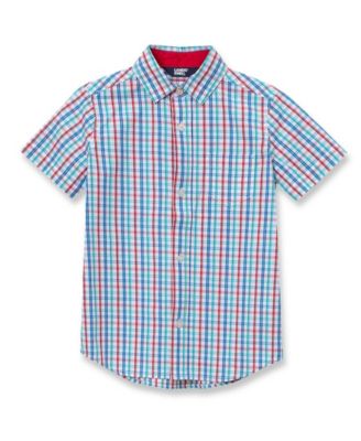 Lands End Girls Short Sleeve Poplin Camp Shirt - Redwhiteblue plaid 32$