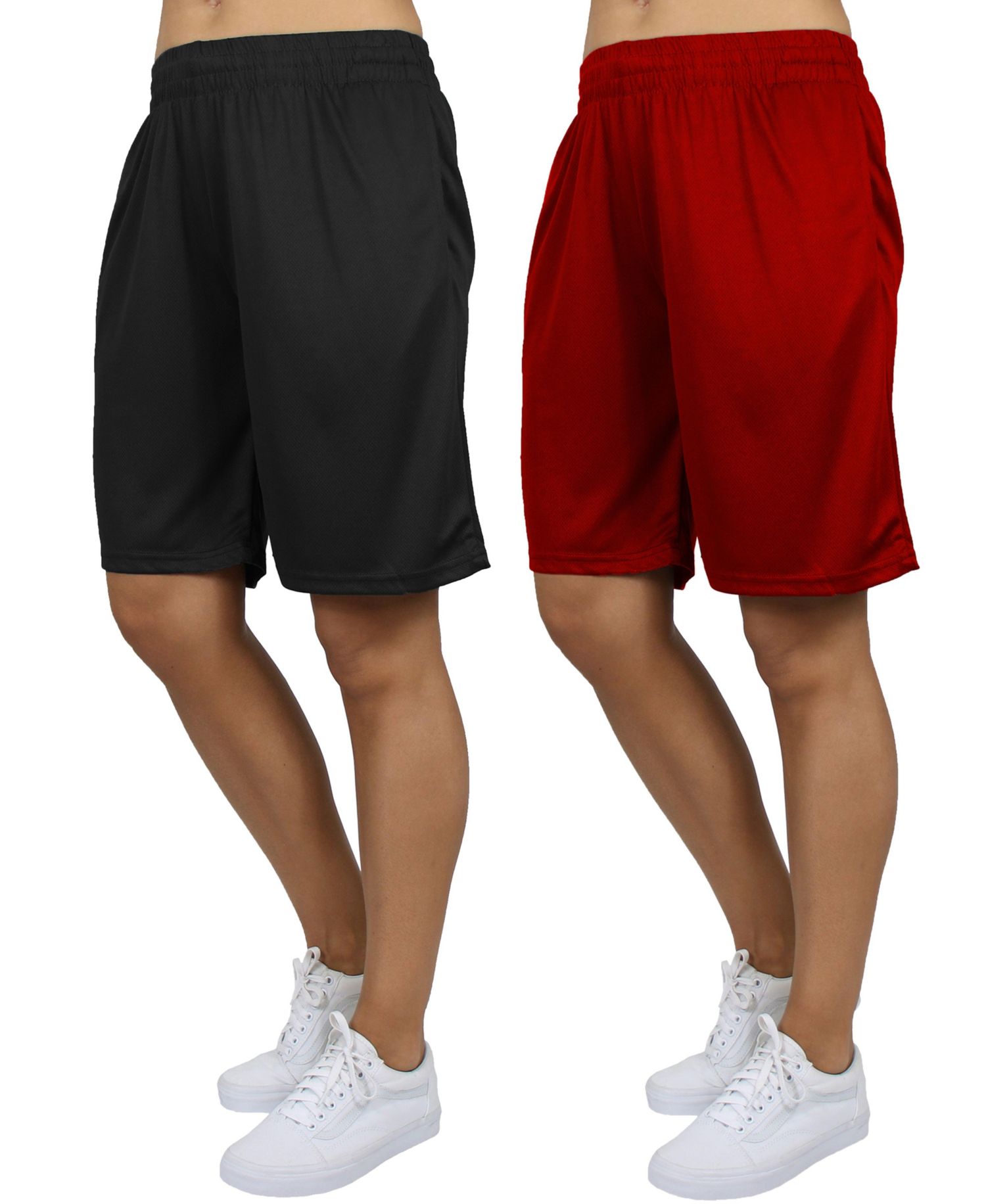 Women's Loose Fit Moisture Wicking Performance Mesh Shorts-2 Pack