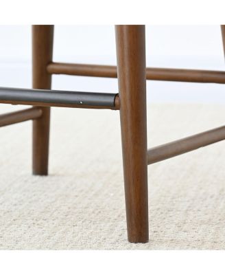 25.5" Swivel Counter Height Stools with Solid Wood Legs Set of 2