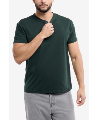 X RAY Men's XRAY Basic Henley Neck Short Sleeve T-Shirt