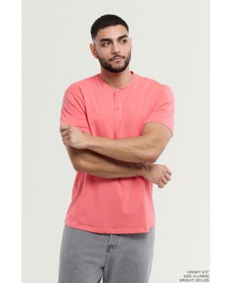 X RAY Big & Tall Basic Henley Neck Short Sleeve T-Shirt