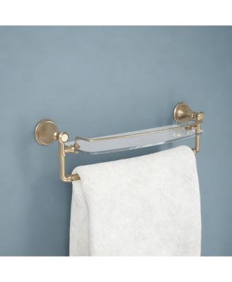 Cassidy Glass Shelf Towel Bar 18 Inch Polished