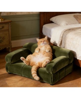 Zeus and Ruta Modern Upholstered Marcel Pet Bed For Small To Medium Dogs and Cats