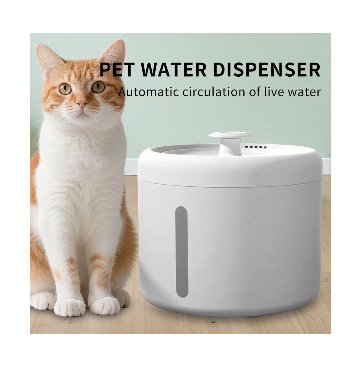 Zeus and Ruta 2500ML Usb Pet Water Fountain Round Automatic Cat Dispenser With Circulating Pump Ultra Quiet For Cats and Dogs