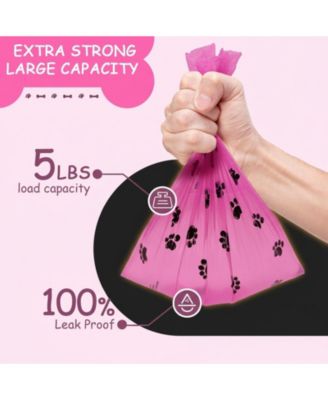 Dog Poop Bag Dispenser with Carabiner Lavender Scented Leak-Proof Bags