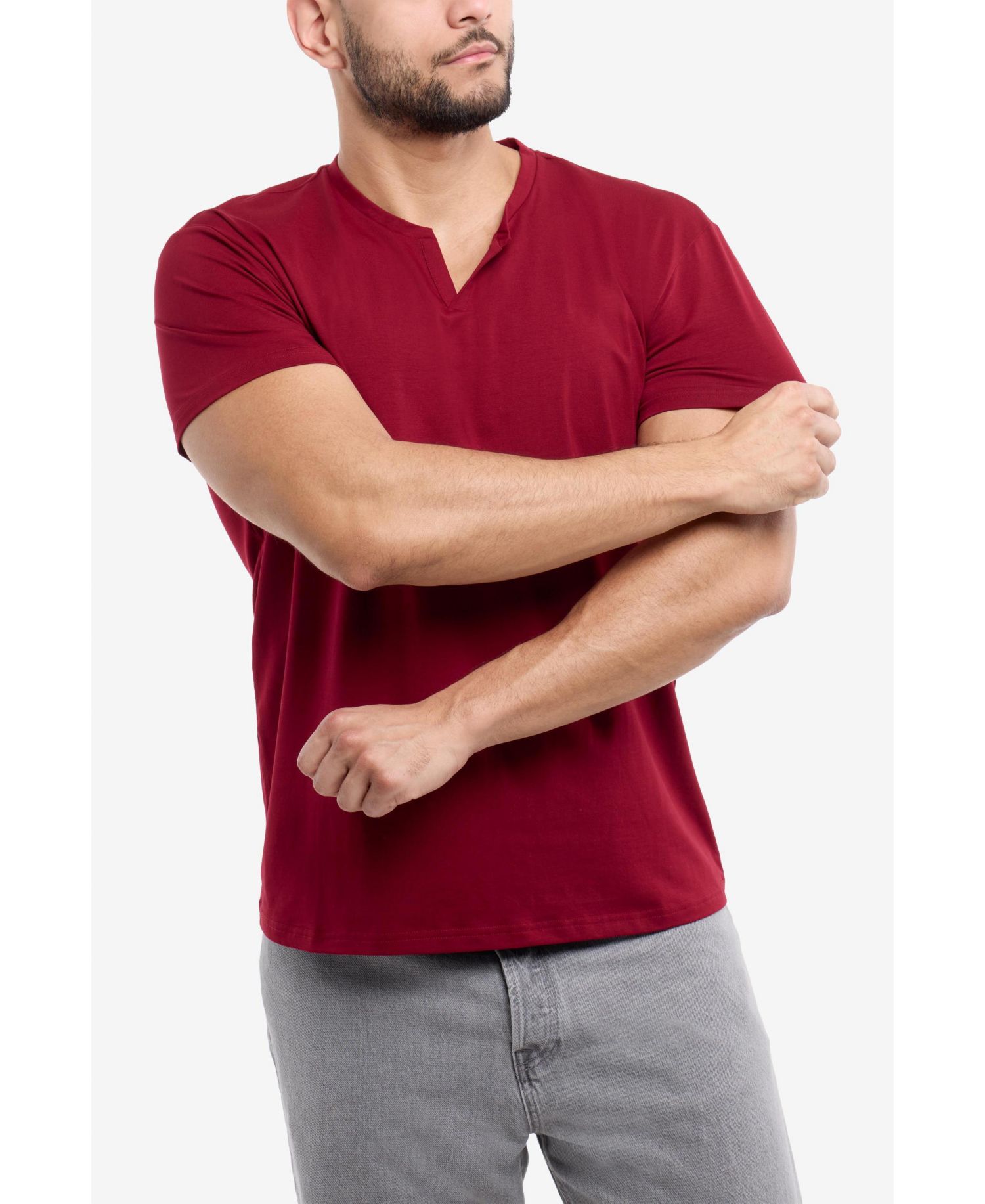 Men's Basic V-Notch Neck Short Sleeve T-Shirt