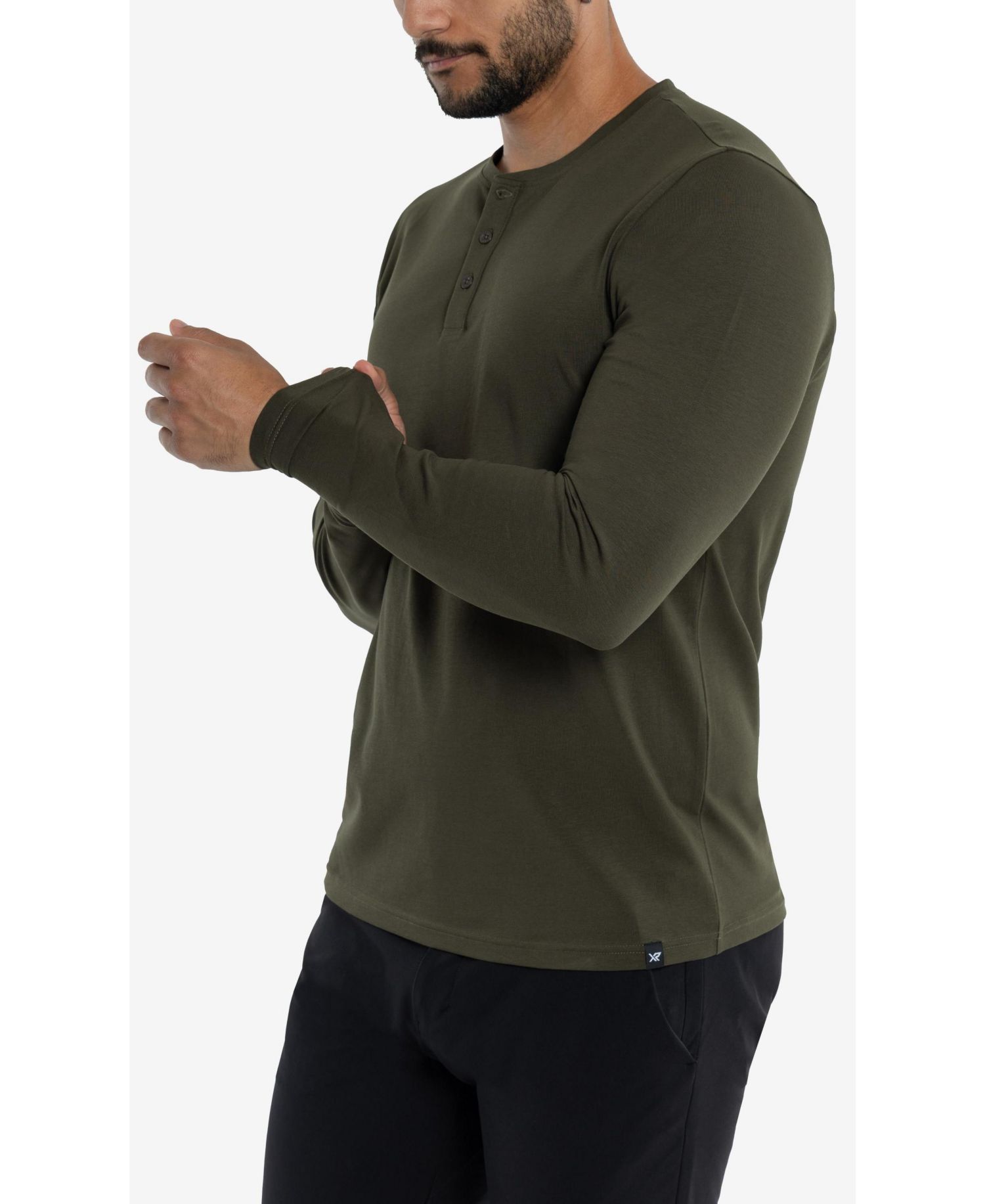X RAY Men's Long Sleeve Henley T-Shirt