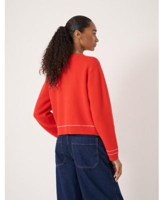 Women's Wool-Blend Stitch Detail Cardigan