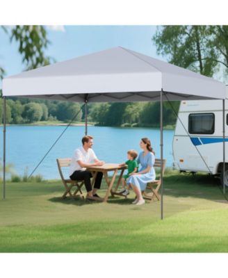 10 x 10 ft Pop Up Canopy Tent with Carrying Bag Eight Stakes and Wind Ropes