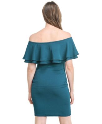 Maternity Off-the-Shoulder Bodycon Ruched Mini Dress