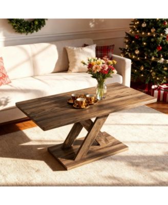  Rectangular Coffee Table Stable Wood Frame