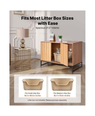 31.5" Hidden Cat Litter Box Enclosure Furniture with Scratch Pad and Storage, Waterproof End Table, Fits Most Litter Boxes