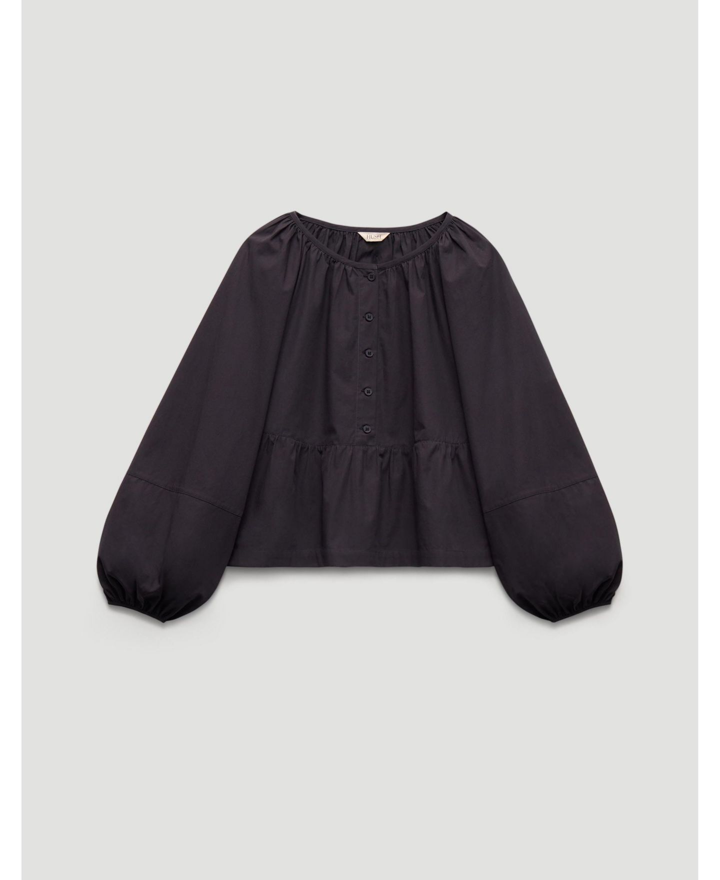 Женская блузка Hush Beck Cotton Peplum, цвет: Тёмно-синий — фото 5