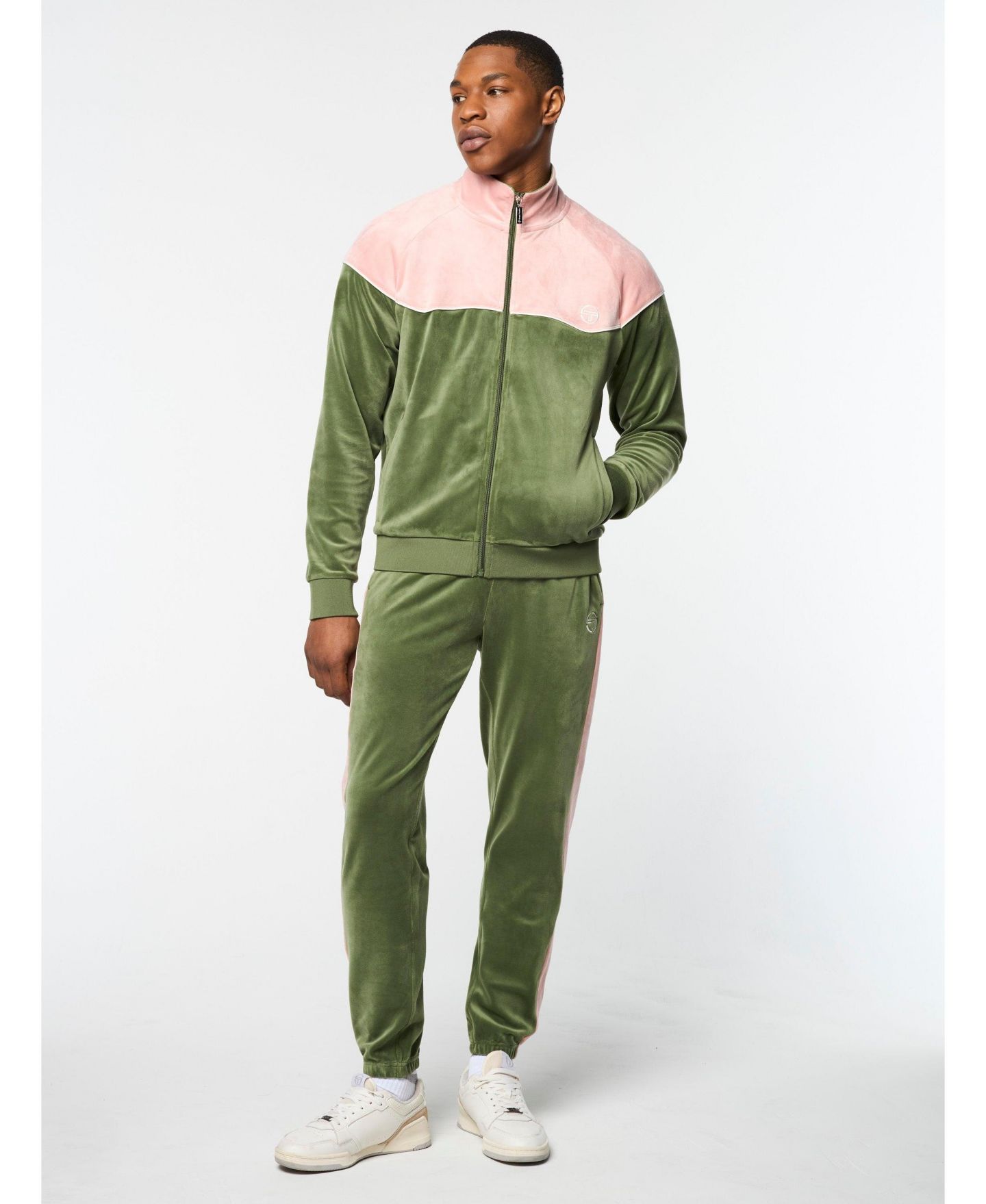 Мужская куртка Sergio Tacchini Cielo Velour Track, цвет: Бронзовый зелёный — фото 3
