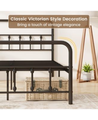 Full Metal Platform Bed Frame with Storage Drawers and Headboard