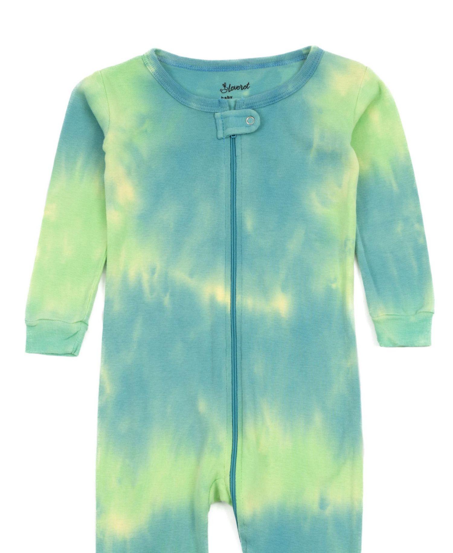 Toddler Matching Family One Piece Footed Cotton Long Sleeve Tie Dye Pajamas.