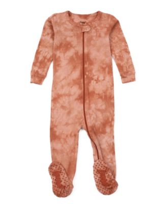 Baby Matching Family One Piece Footed Cotton Long Sleeve Tie Dye Pajamas.