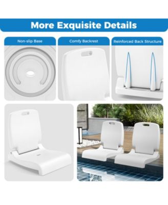 Foldable Pool Lounge Chair with Drainage Holes and Carry Handle