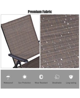 5-Position Adjustable Patio Chaise Lounge with Stackable Folding Frame