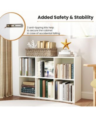 6-Cube Freestanding Bookcase with Anti-Tipping Kits