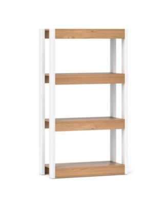 4-Tier Wooden Bookcase with Dual Anti-Tipping Kits