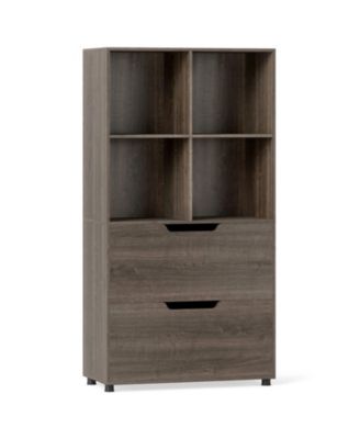 4-Cube Bookcase with 2 Drawers and 51-Inch Tall Frame