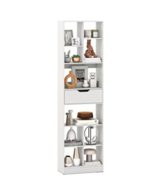 71-Inch Tall 10-Cube Bookcase with Drawer