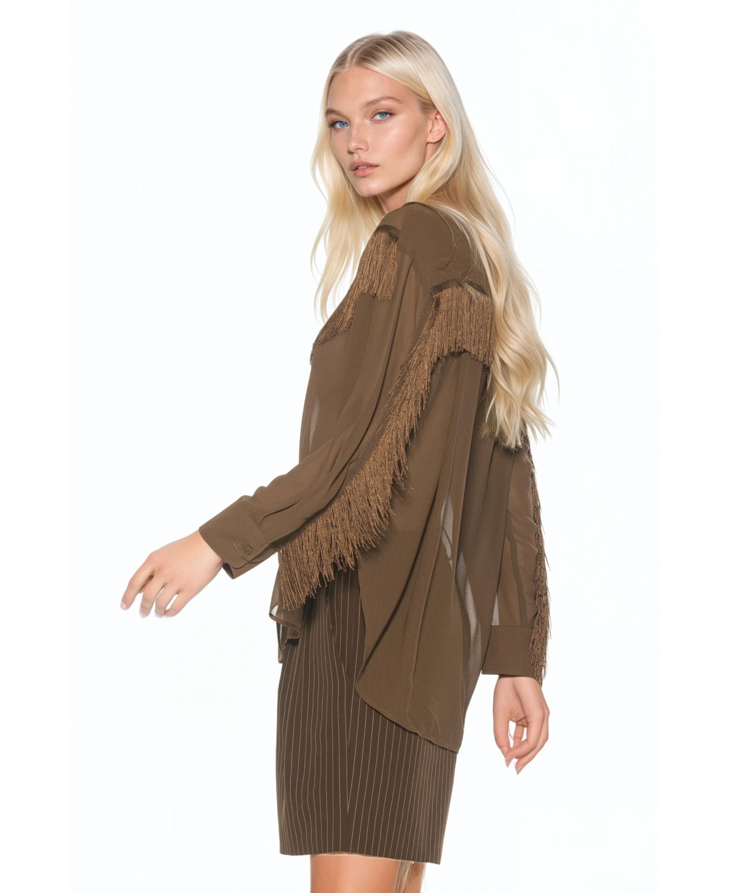 Women's Kairos Oversized Fringe Shirt
