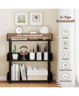 3-Tier Industrial Bookshelf with Anti-Tipping Kit