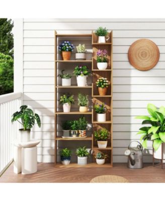 6-Tier Wooden Bookcase with Open Display Shelves