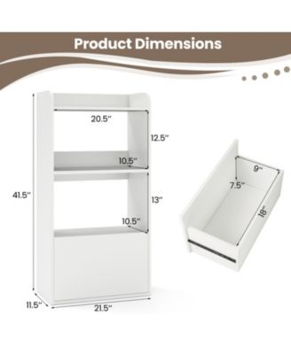 3-Tier Freestanding Bookshelf with Drawer