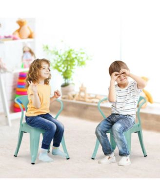 Set of Two Stackable Steel Armchairs for Kids