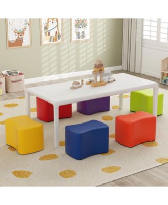 Six Piece Modular Kids Stool Set with Butterfly Design