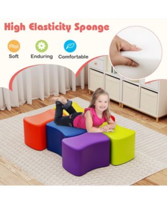 Six Piece Modular Kids Stool Set with Butterfly Design