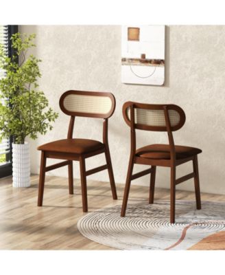 Set of 2 Mid Century Wooden Dining Chairs for Indoor Use